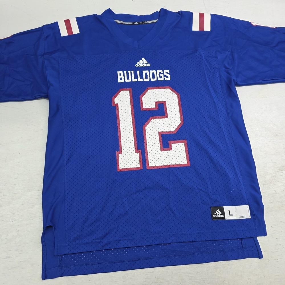 Adidas Louisiana LA Tech Bulldogs NCAA Collegiate Football Jersey Men's Sz L EUC - Picture 2 of 10